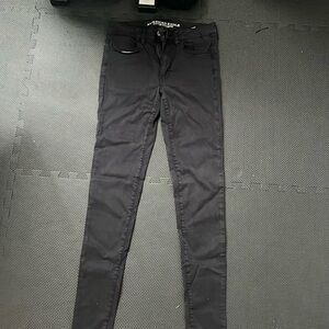 AE black sateen jegging